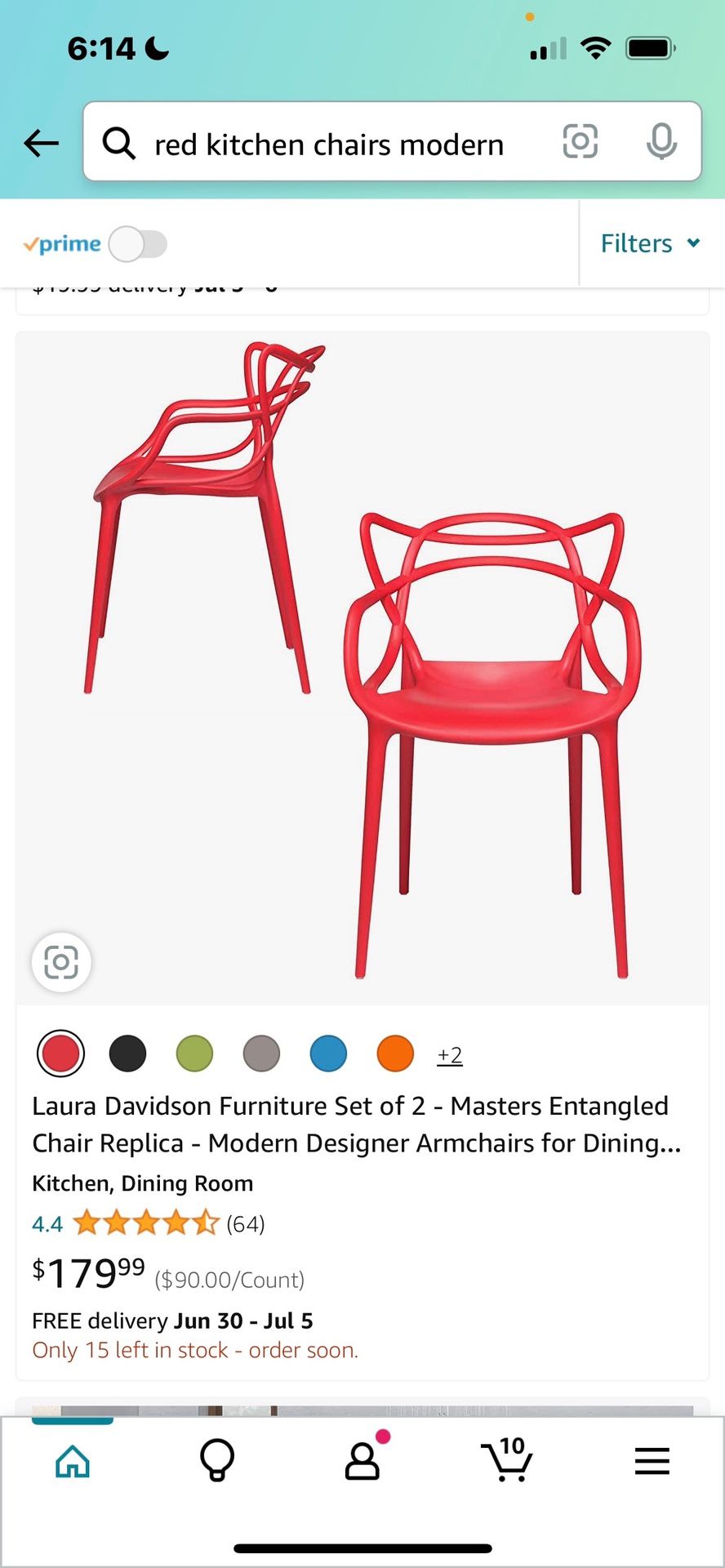 4 Laura Davidson Furniture Set of 2 - Masters Entangled Chair Replica - Modern Designer Armchairs for Dining Rooms, Offices and Kitchen...