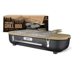 Portable Charcoal Grill - Tabletop Barbecue Grill For Outdoor Cooking - Outdoor Travel Portable BBQ Grill For Camping Mini Charcoal Grill For Camping