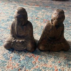 1960 vintage Japanese sitting Buddha  Cast Iron bookends