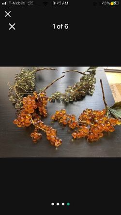 Gorgeous Hard plastic decorative grape vines set of 4