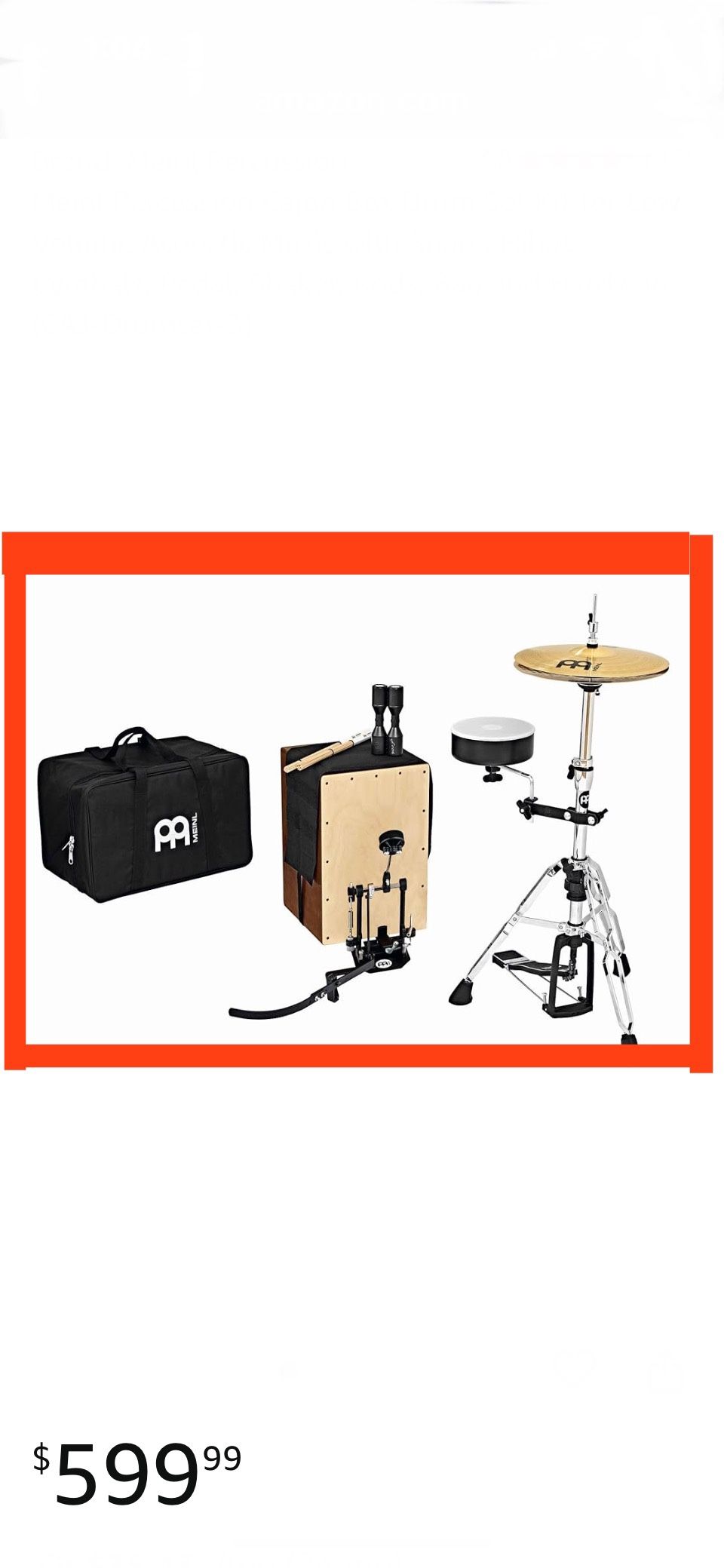 Meinl Cajon Drum Set w/Snare & Bass Pedal NEW