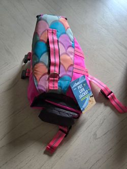 cyeollo Dog Life Jacket Mermaid Safety Vest with Rescue Handle Reflective Strip