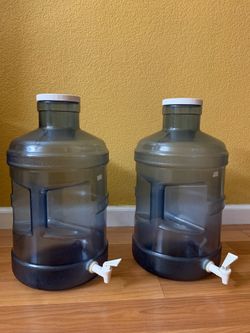 2 Water Bottles with big-mouth and dispensing valve
