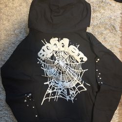 Black And White Spider Hoodie Size L