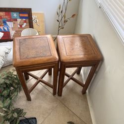Solid Oak Nightstands Matching Pair