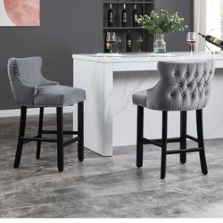 New Velvet Bar Stools (Gray)