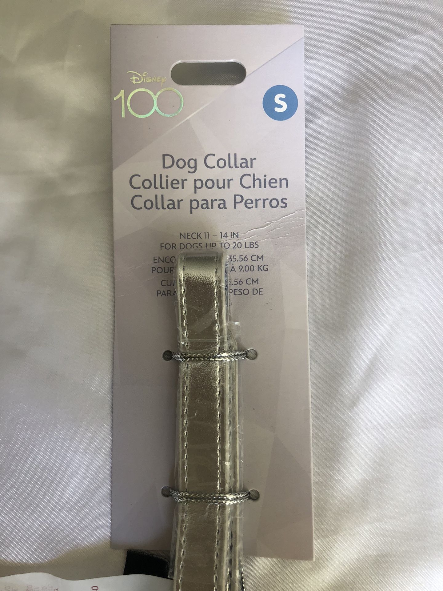 Disney Parks Dog Collar Silver Platinum 100 Year Anniversary 100th New Size Small 