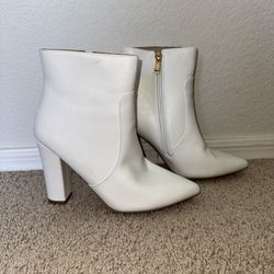 Women’s White Ankle Bootie Shoes Heels