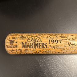 Mariners 1997A.L. West Champions autographed bat