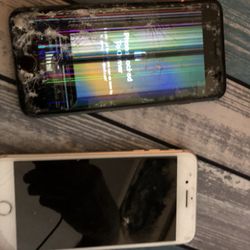 For Parts. 2x IPhone8Plus , 64gb White And Black 