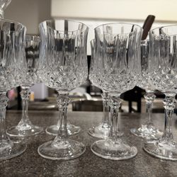 Vintage Cristal D’Arques Longchamp Wine Glasses - 8