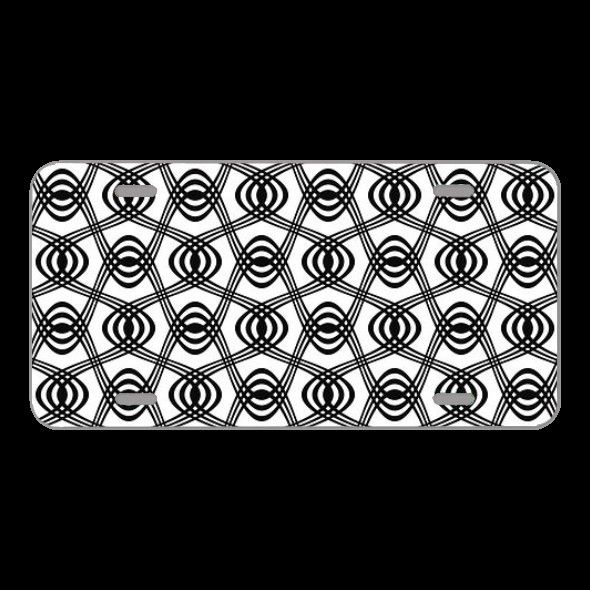 License Plate Novelty Car Front Wave Sine Pattern Wavy Halftone