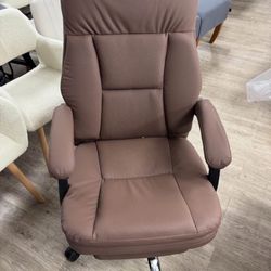 New big brown recline office chair with footrest