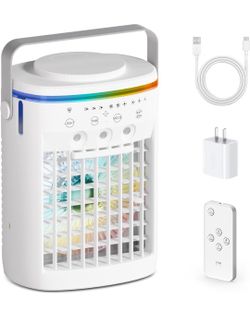 Portable Air Conditioner,Cooling Fan with 3 Speeds &3 Modes 1000ml Water Tank Remote Control 4 in 1 Humidifier Retails $81