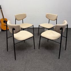 *Brand New* Geno Dining / Office Chairs - Suede Latte (Beige) + Black Frame Color - 4 pcs *50% OFF*