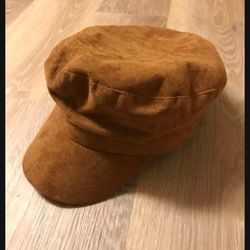 NEW Women Brown Luxury Suede Newsboy Cap Hat
