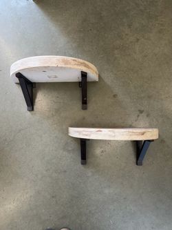 wall-mounted wooden shelf x2