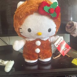Brand new holiday hello Kitty, reindeer, standup stuffy