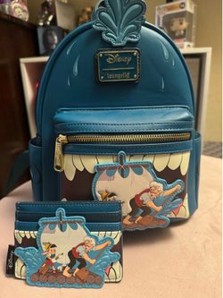 pinocchio loungefly mini backpack and card holder