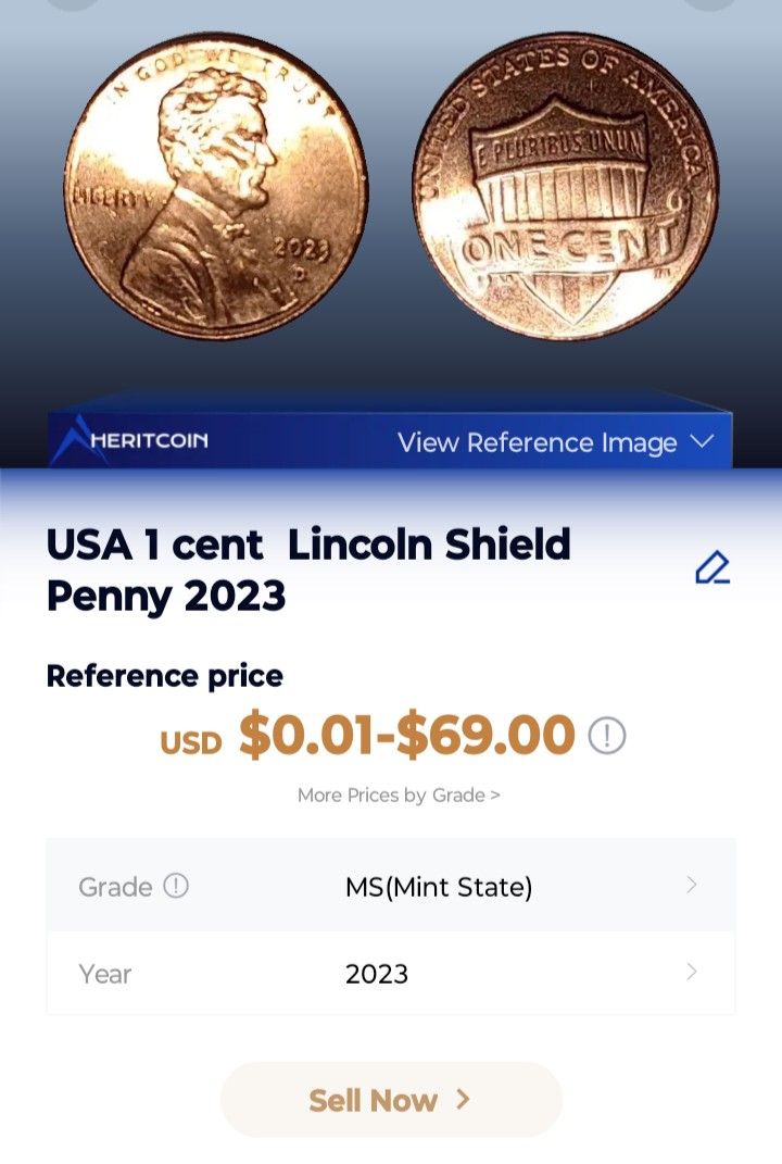 USA 1 Cent Lincoln Shield Penny 2023