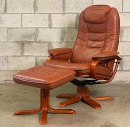 Mid century Mobler Swedish Leather Reclining Chair