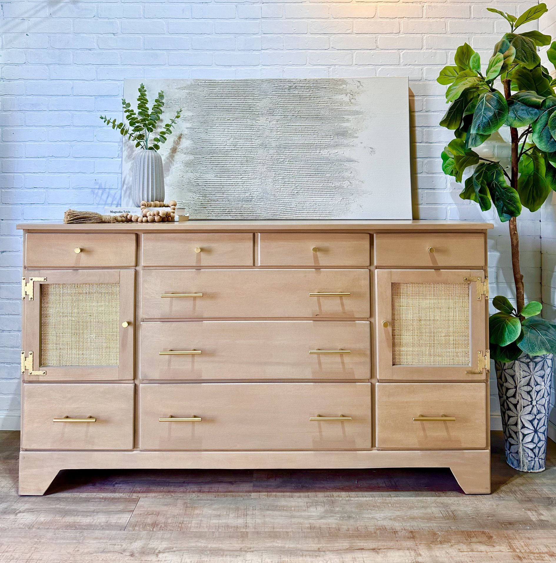 Beautiful Vintage Solid Wood Dresser By Ethan Allen Refinished
