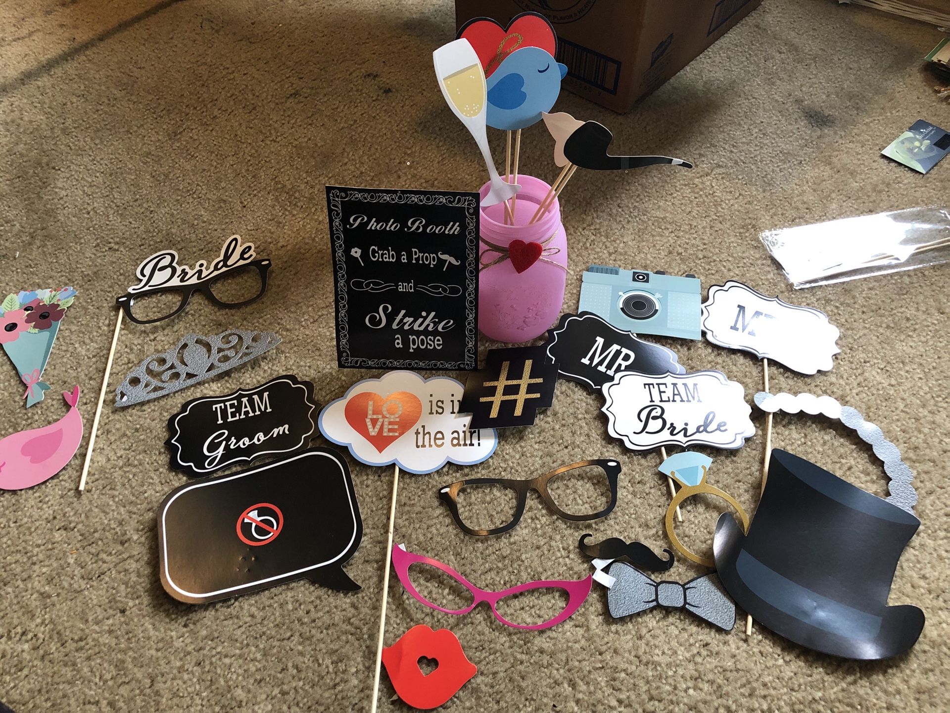 Photo booth prop and sign