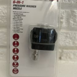 Hyper Tough 6-IN-1 PRESSURE WASHER NOZZLE 1/4" Quick Connect 0 15 25 40° Spray