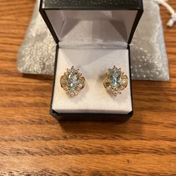 Ice Blue Topaz Earrings