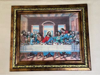 The Last Supper Framed Art 21x25 Leonardo da Vinci Christian Religious Decor