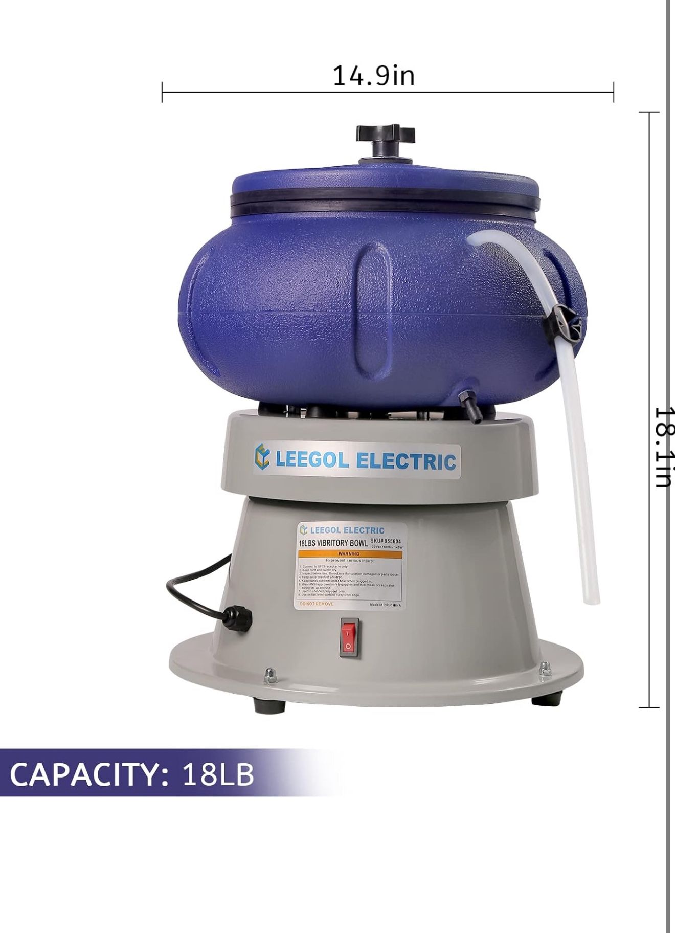 Leegol Electric 18 Lbs Vibratory Tumbler for Polishing Metal