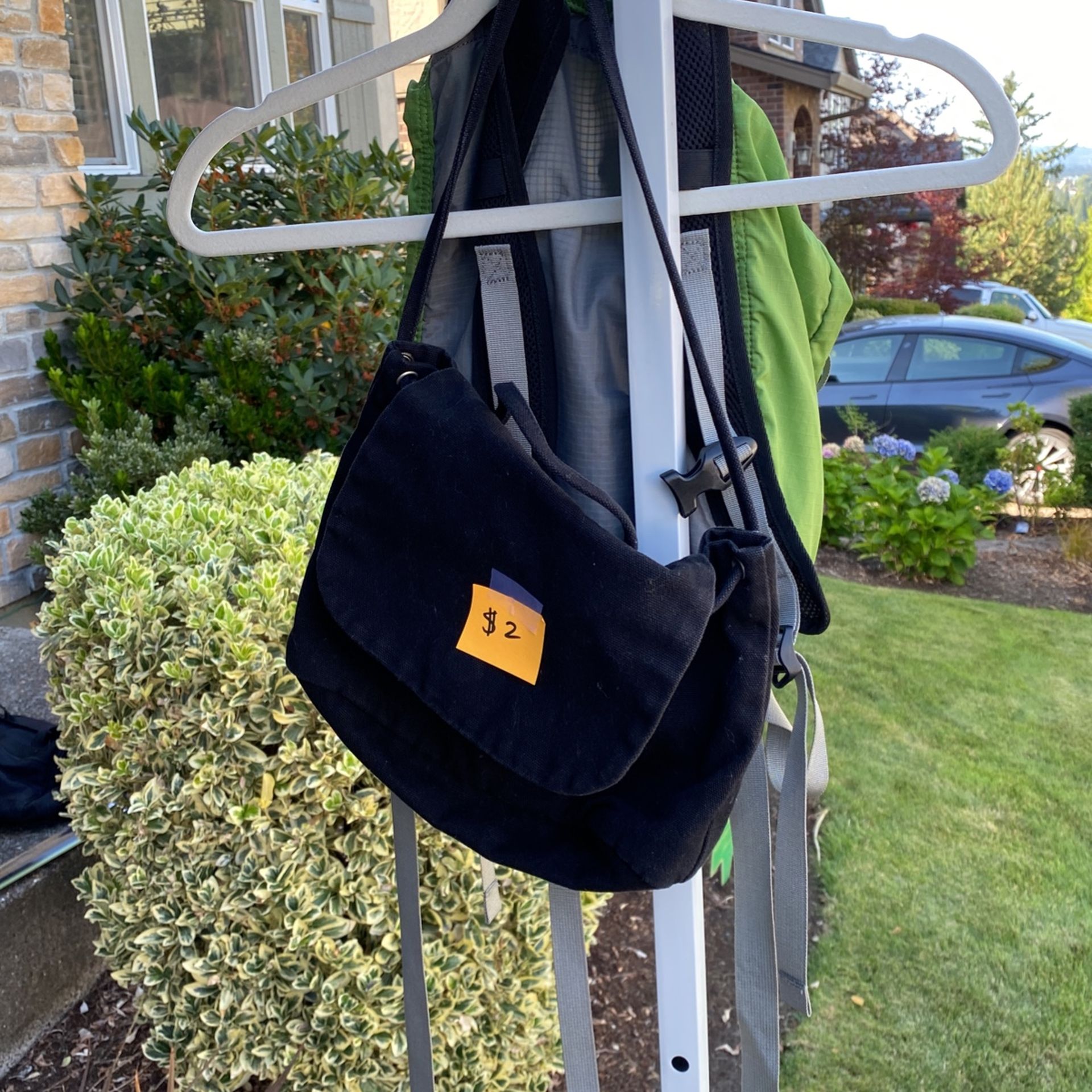 Black Canvas Baggu Shoulder Bag
