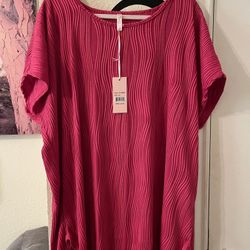 Liz & Lilli Plus Size Women’s Elegant textured Pink Top size 3X NEW