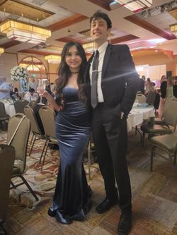 Blue Velvet Dress Long