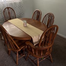 Solid Oak Table And Chairs