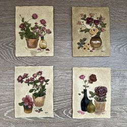 3D Floral Wall Art Set (Set of 4)