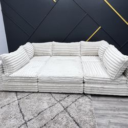 New Corduroy Sectional Modular Couch - Free Delivery 