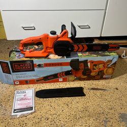 BLACK+DECKER 14 in. 8 AMP Corded Electric Rear Handle Chainsaw with Automatic Oiler