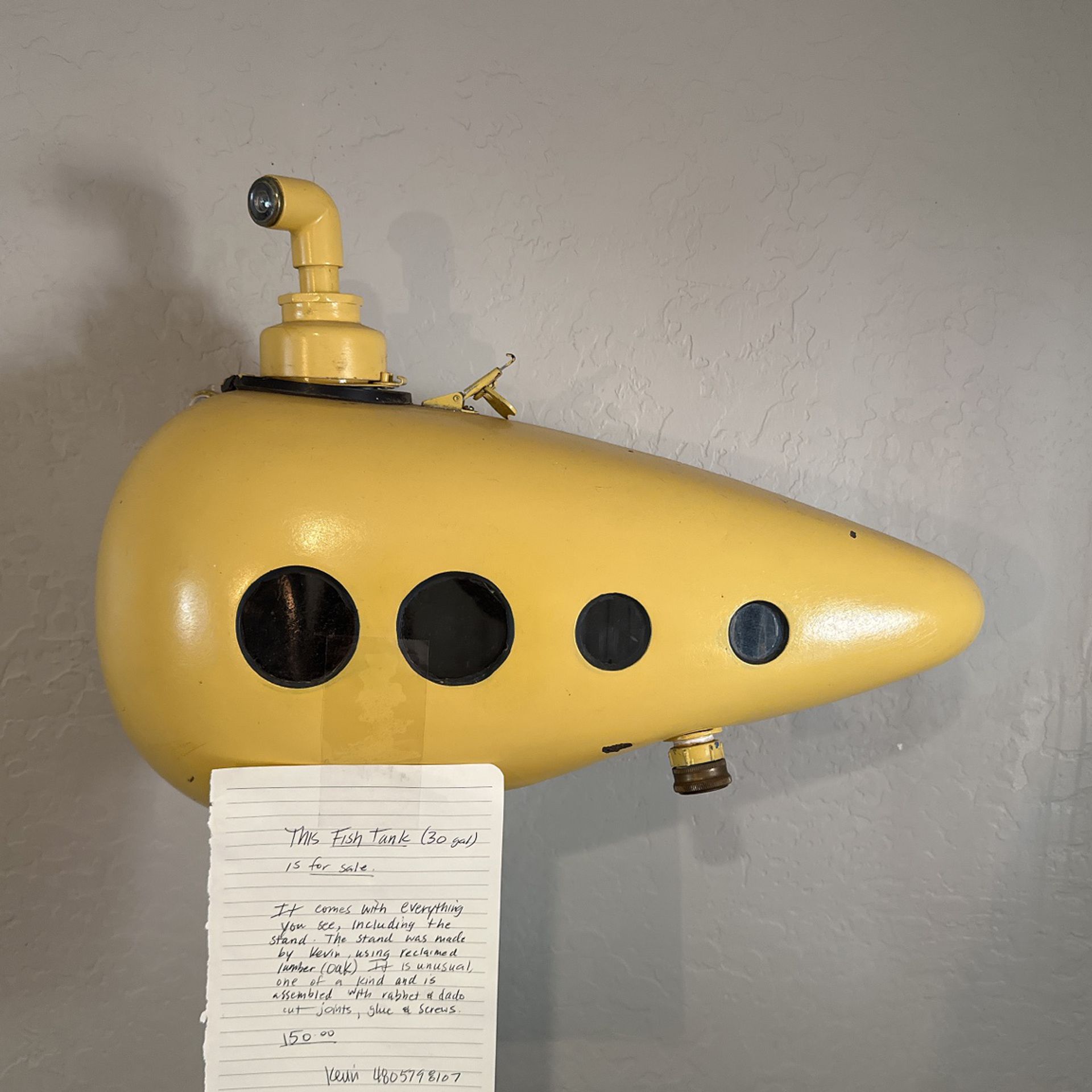 Yellow Submarine. Original Functional Art Fish Tank
