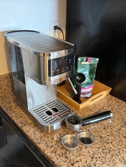 Shardor Espresso Machine 20 Bar - Stainless Steel Silver - Milk Frother - Like New