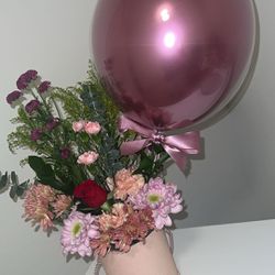 Floral Arrangement With Balloon 