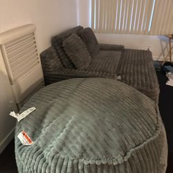Must Sell ASAP - Barely Used 2 Person Couch And Matching Foam Bag. 
