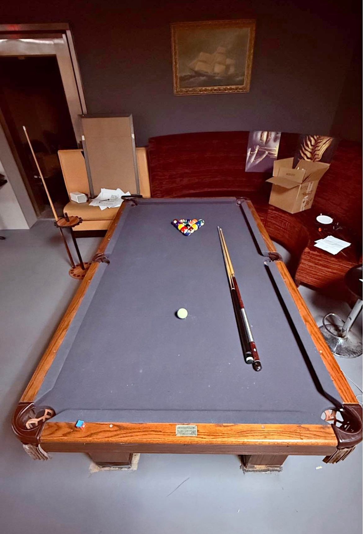 8’ Slate Pool Table Brunswick For Sale 