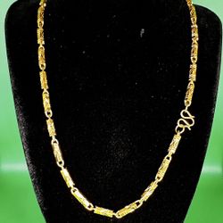 20” 24 Karat Gold Hexagonal Chain