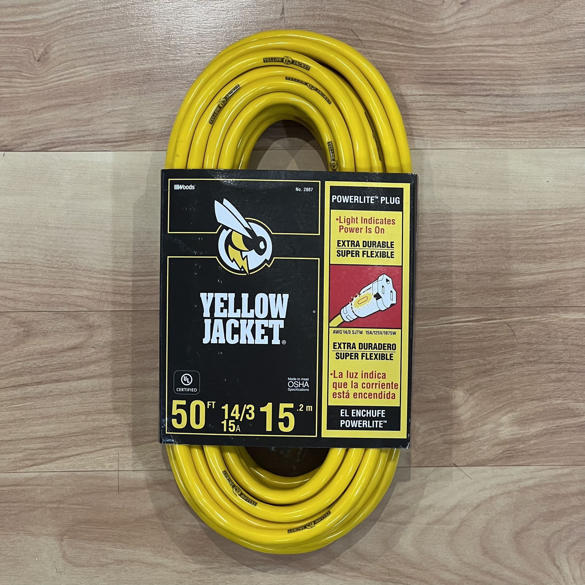 Yellow Jacket 2887 14/3 HeavyDuty Extension Cord 50Feet for Sale in
