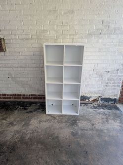8-Cube Storage Organizer, Reversible Vertical Bookshelf, White