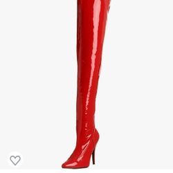 Thigh High Red Boots size 9