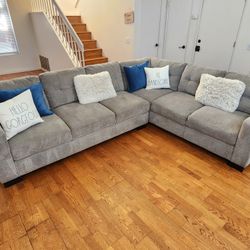 Stylish Light Gray Sectional Like New!