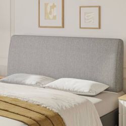 6.3“ Thickness Upholstered King Size Headboard Ergonomic Design Headboard - Gray