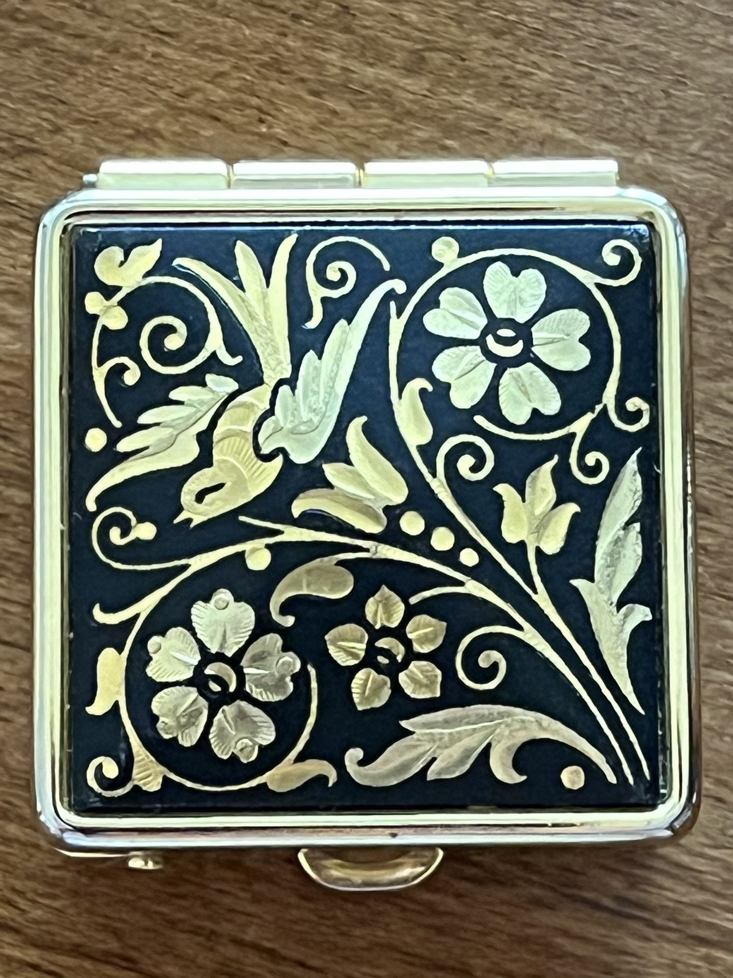 Damascene Toledo Enamel Pillbox